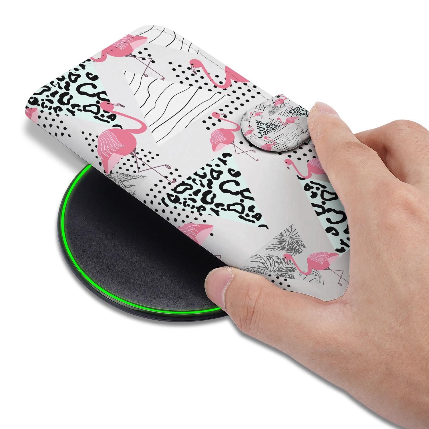 Hoesje met pasjeshouder voor Google Pixel 10a in Flamingo Triangle stijl