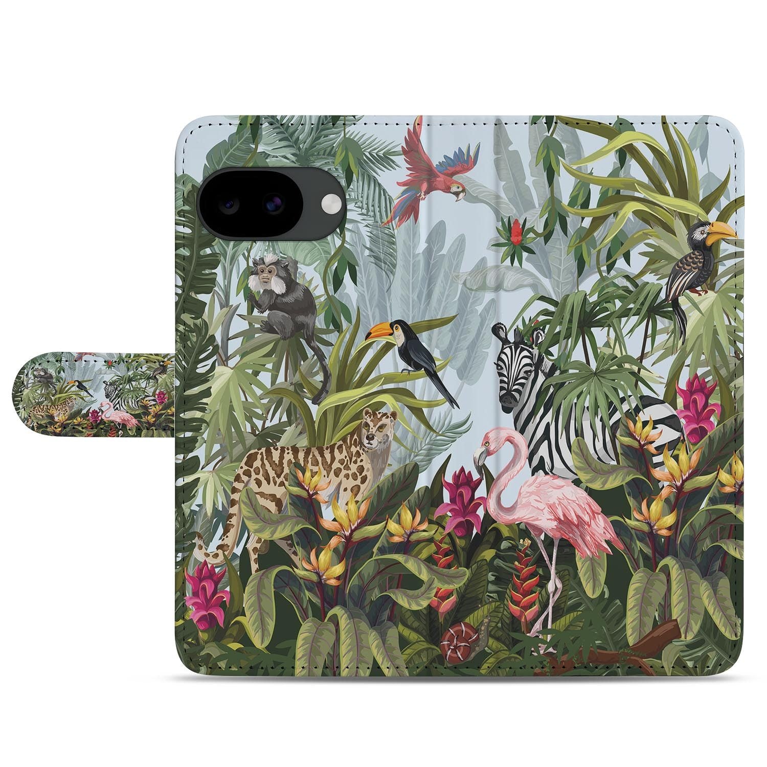 Google Pixel 10a portemonnee hoesje met Jungle design