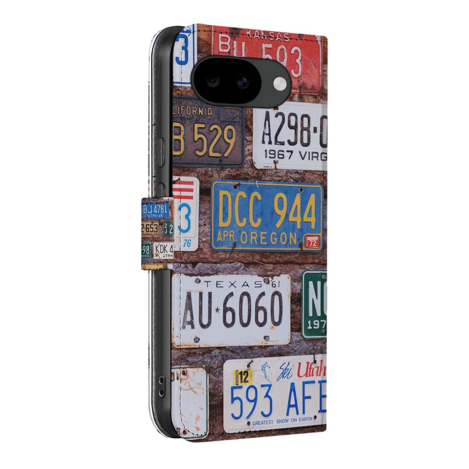 Bookcase hoesje Google Pixel 10a met Kentekenplaten print