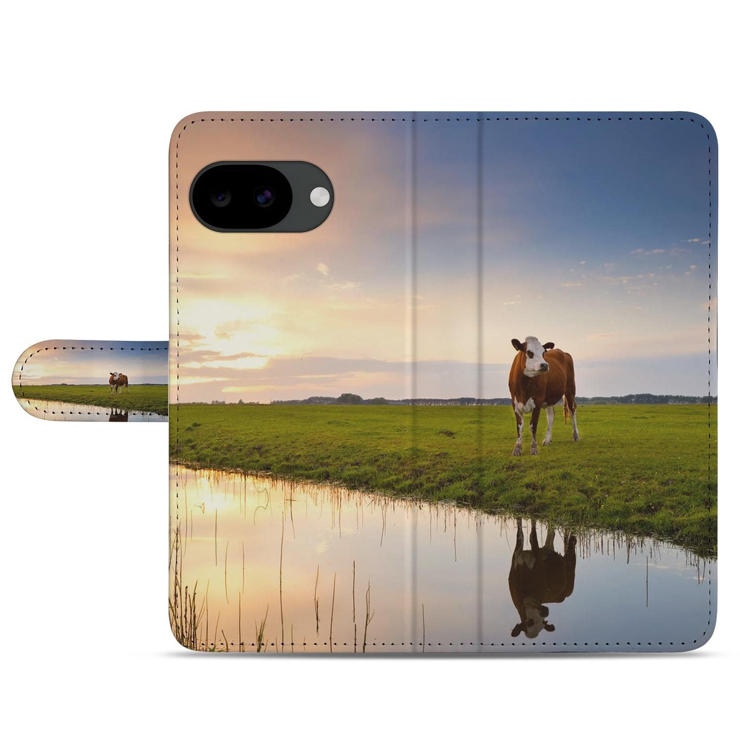 Google Pixel 10a portemonnee hoesje met Koeienprint design