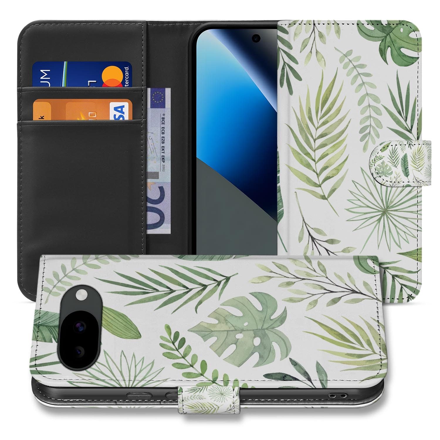 Bladeren Lichtgroen bookcase hoesje voor de Google Pixel 10a