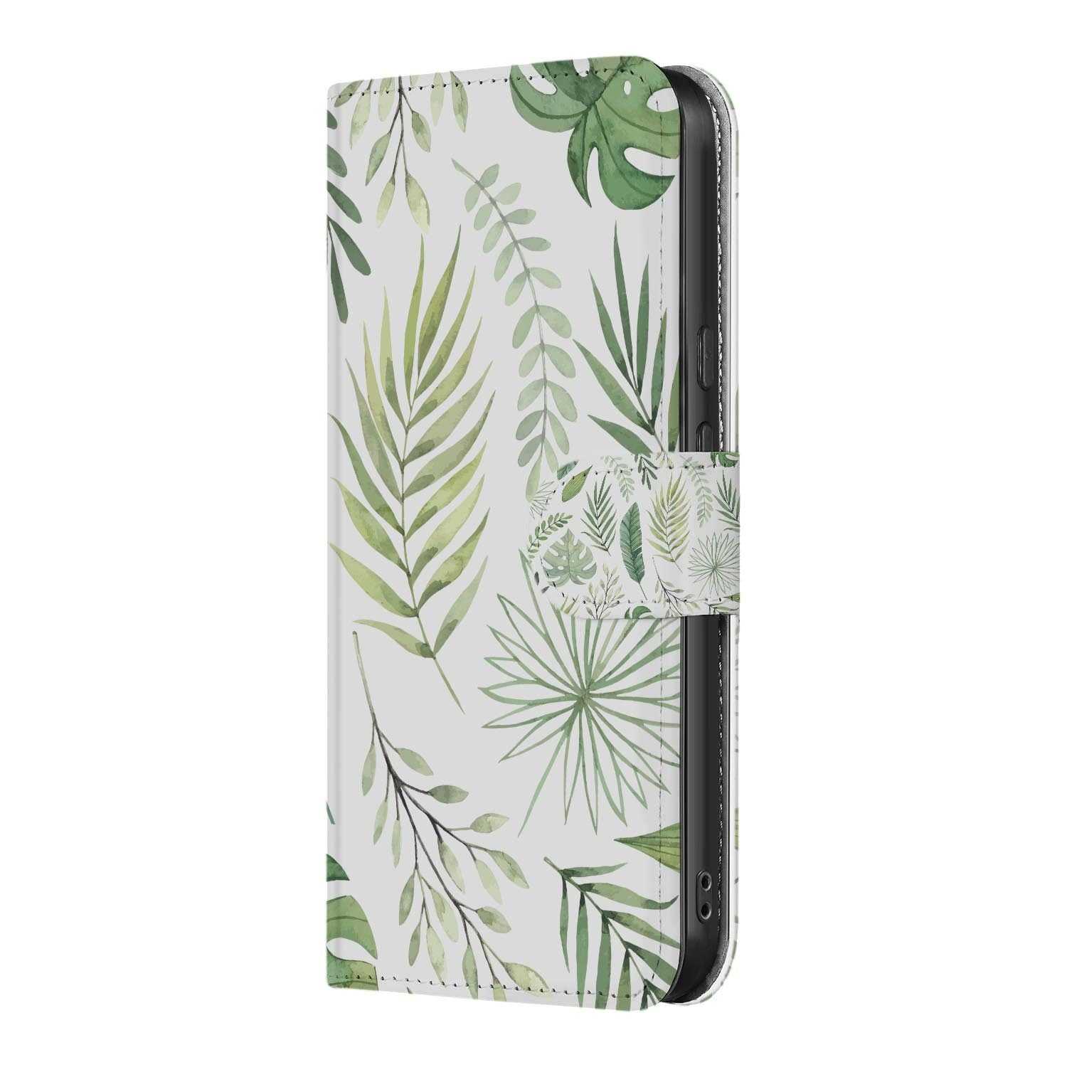 Bladeren Lichtgroen wallet hoesje voor Google Pixel 10a met pasjeshouder