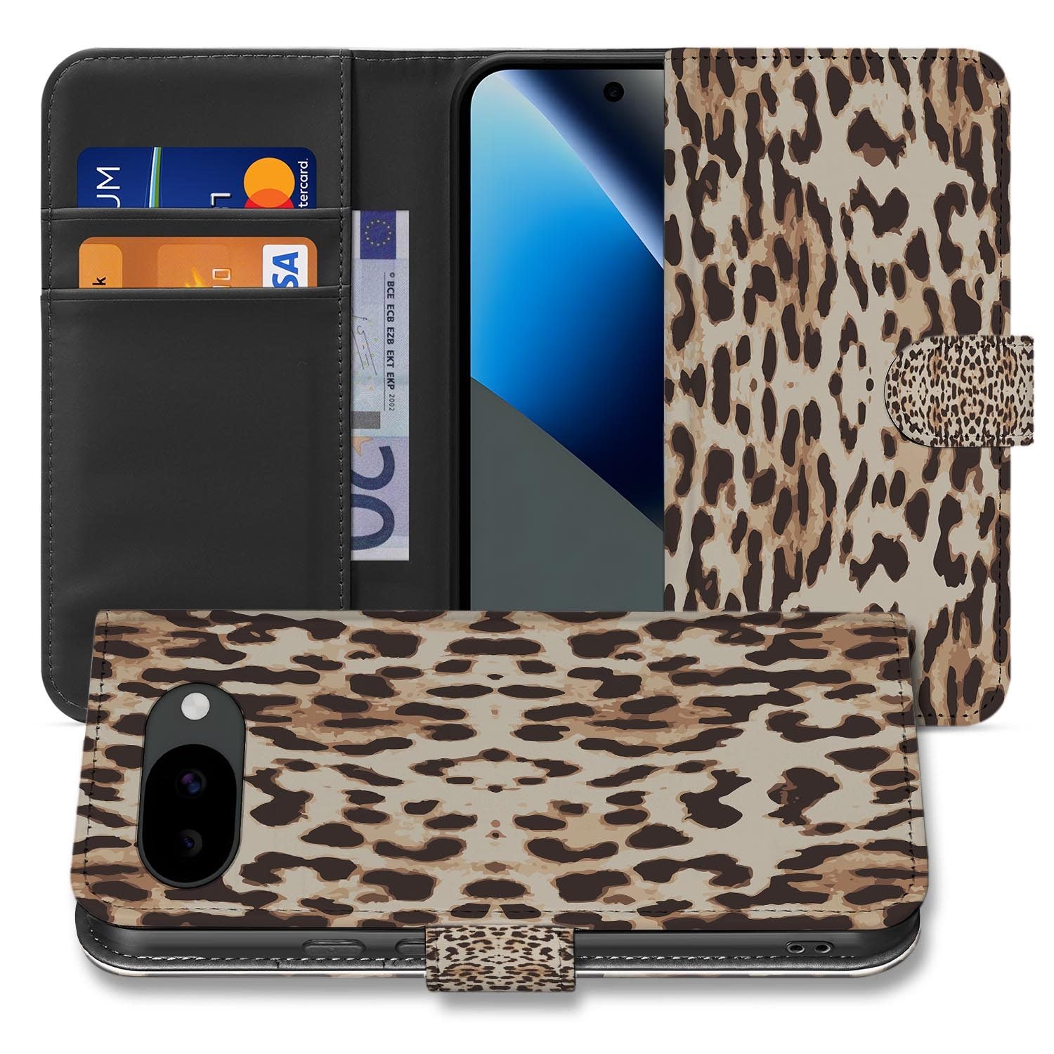 Leopard bookcase hoesje voor de Google Pixel 10a