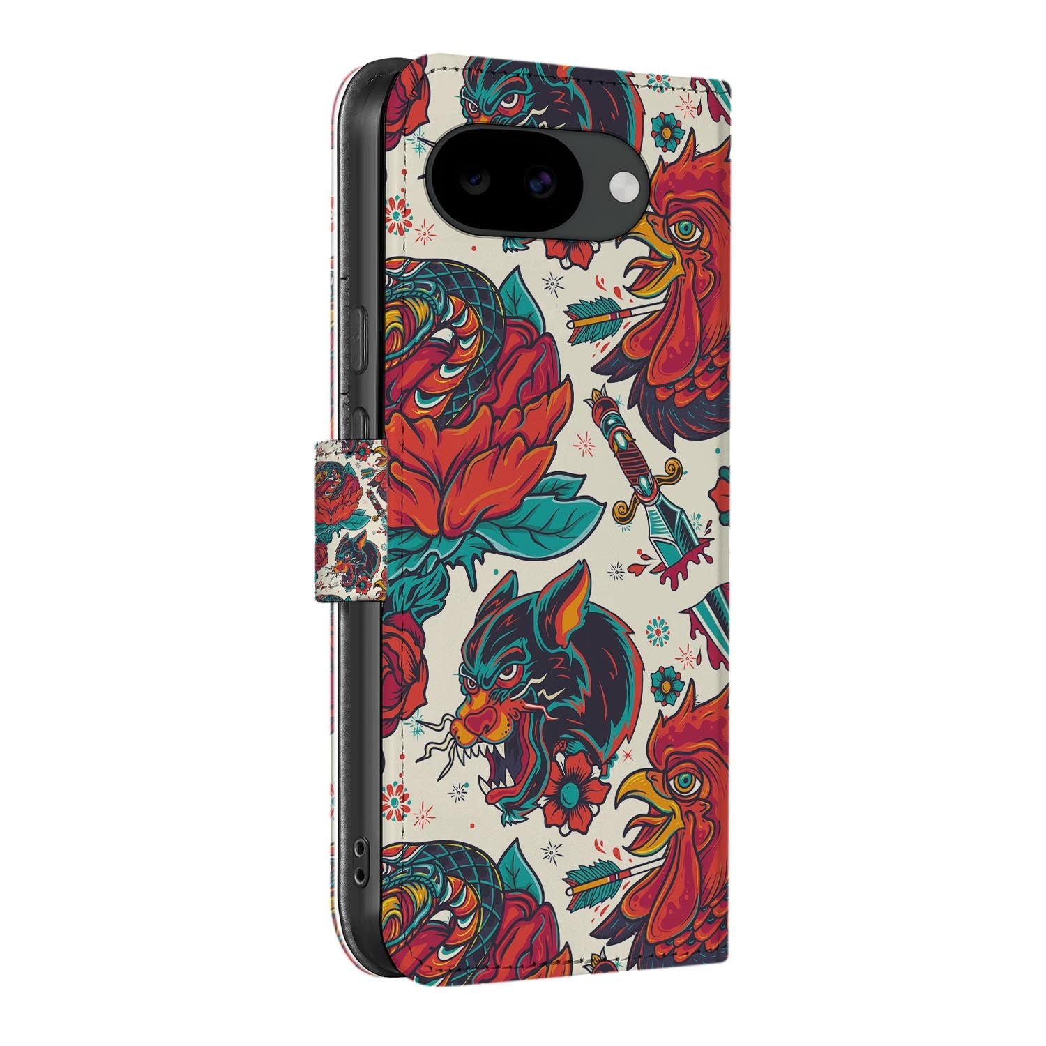 Bookcase hoesje Google Pixel 10a met Old Skool print