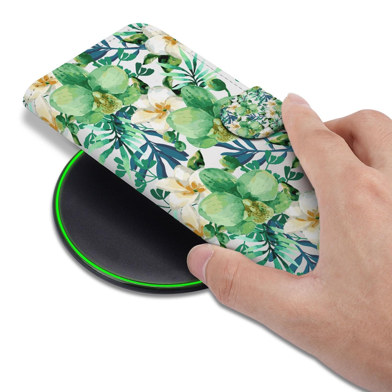 Hoesje met pasjeshouder voor Google Pixel 10a in Orchidee Groen stijl