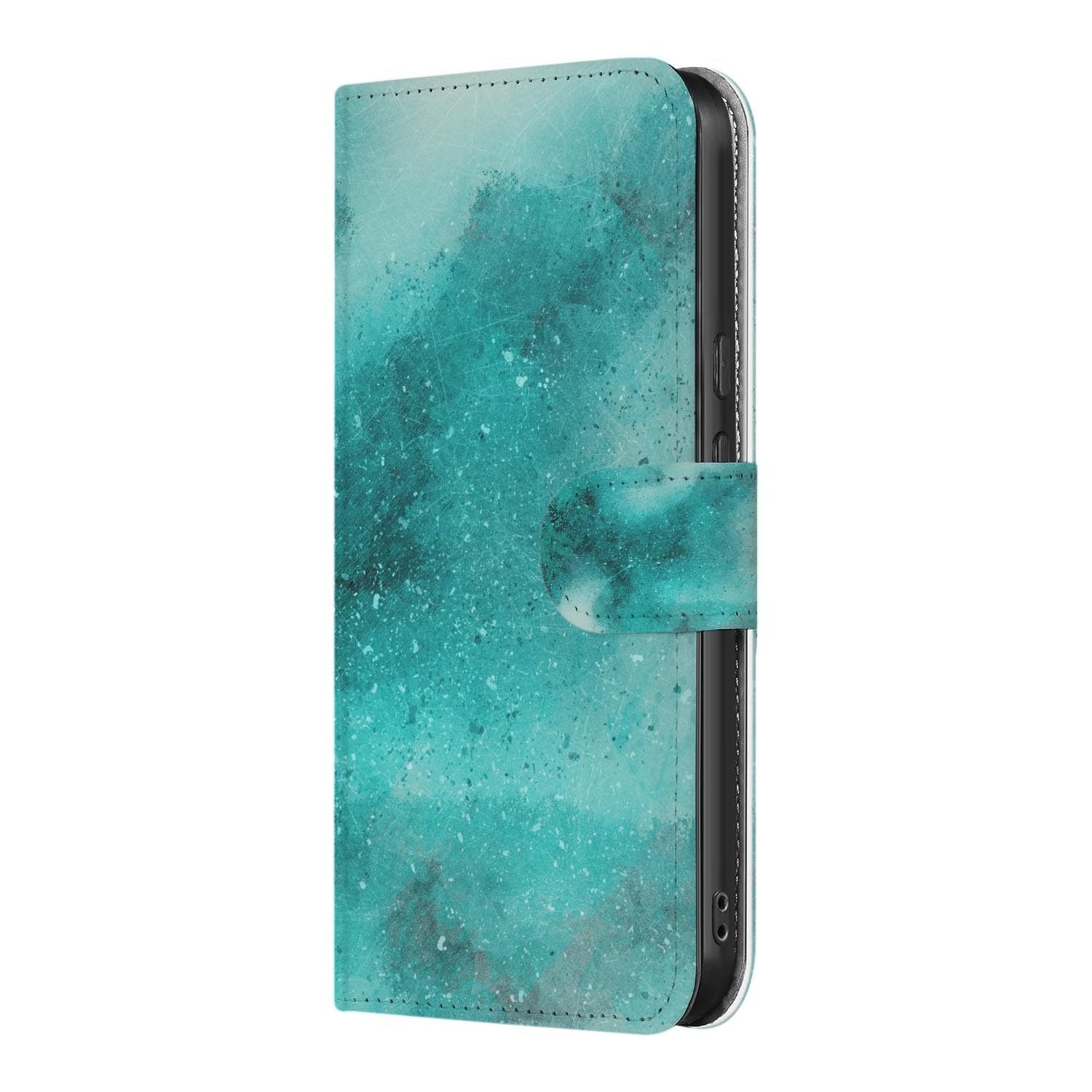 Painting Blue wallet hoesje voor Google Pixel 10a met pasjeshouder