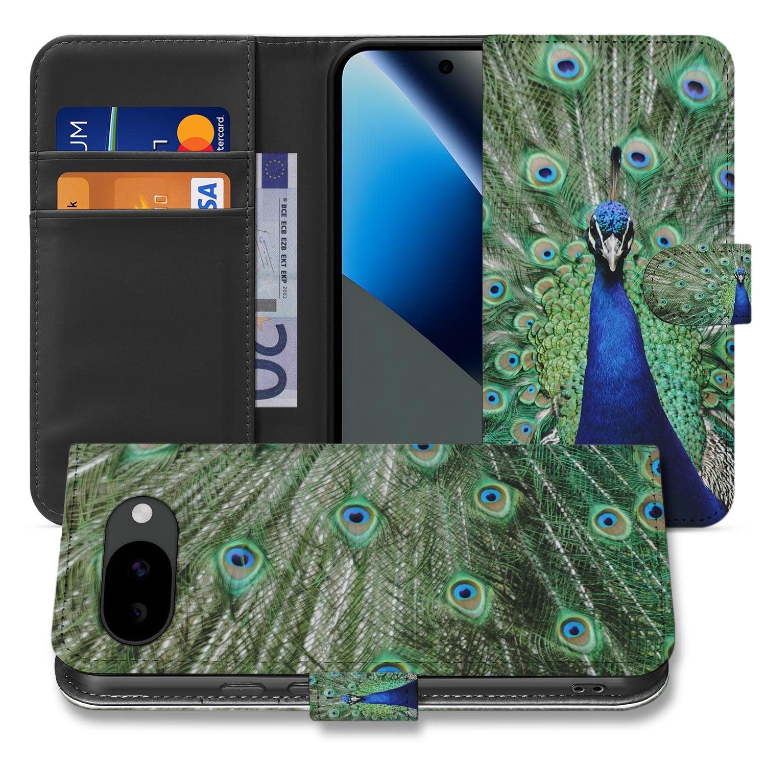 Pauwprint bookcase hoesje voor de Google Pixel 10a