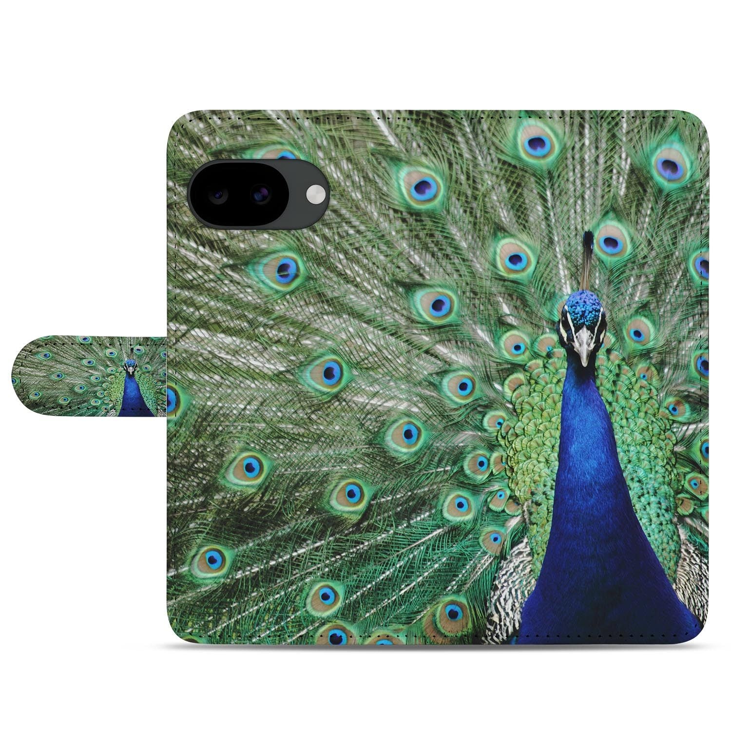 Google Pixel 10a portemonnee hoesje met Pauwprint design
