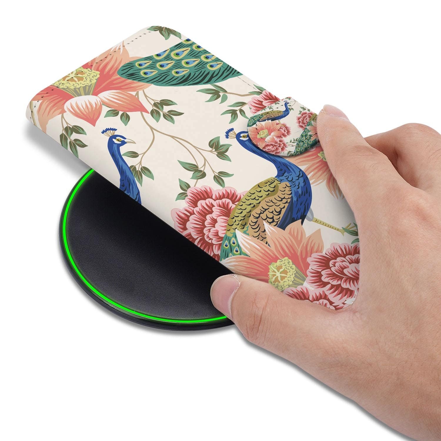 Hoesje met pasjeshouder voor Google Pixel 10a in Pink Peacock stijl