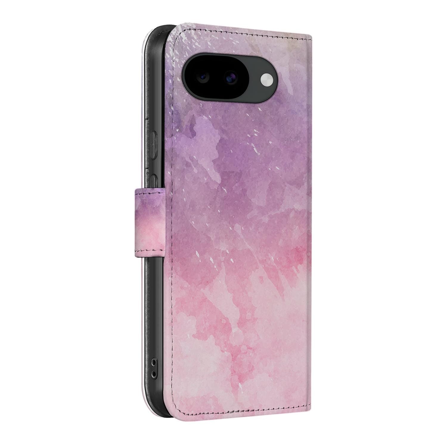 Bookcase hoesje Google Pixel 10a met Roze Paars Paint print