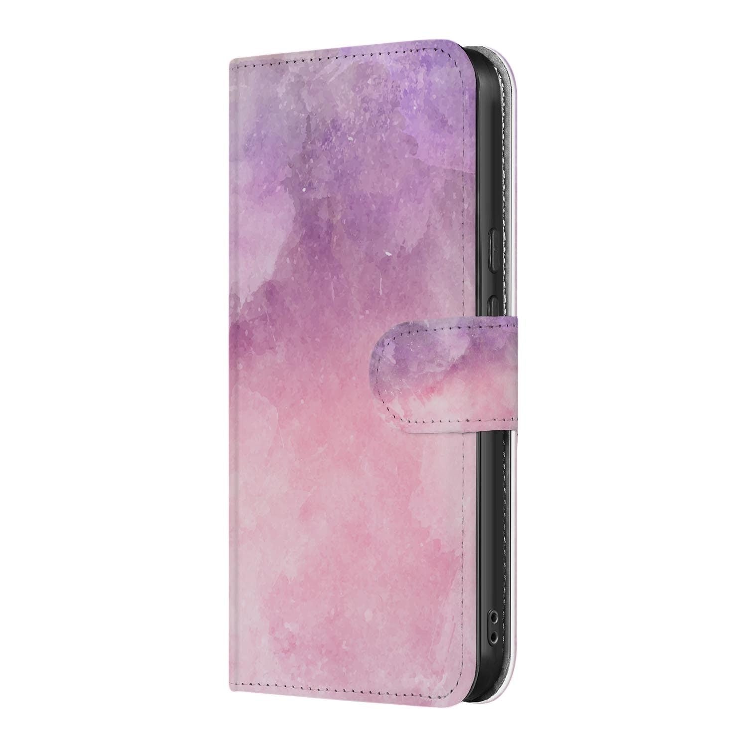 Roze Paars Paint wallet hoesje voor Google Pixel 10a met pasjeshouder