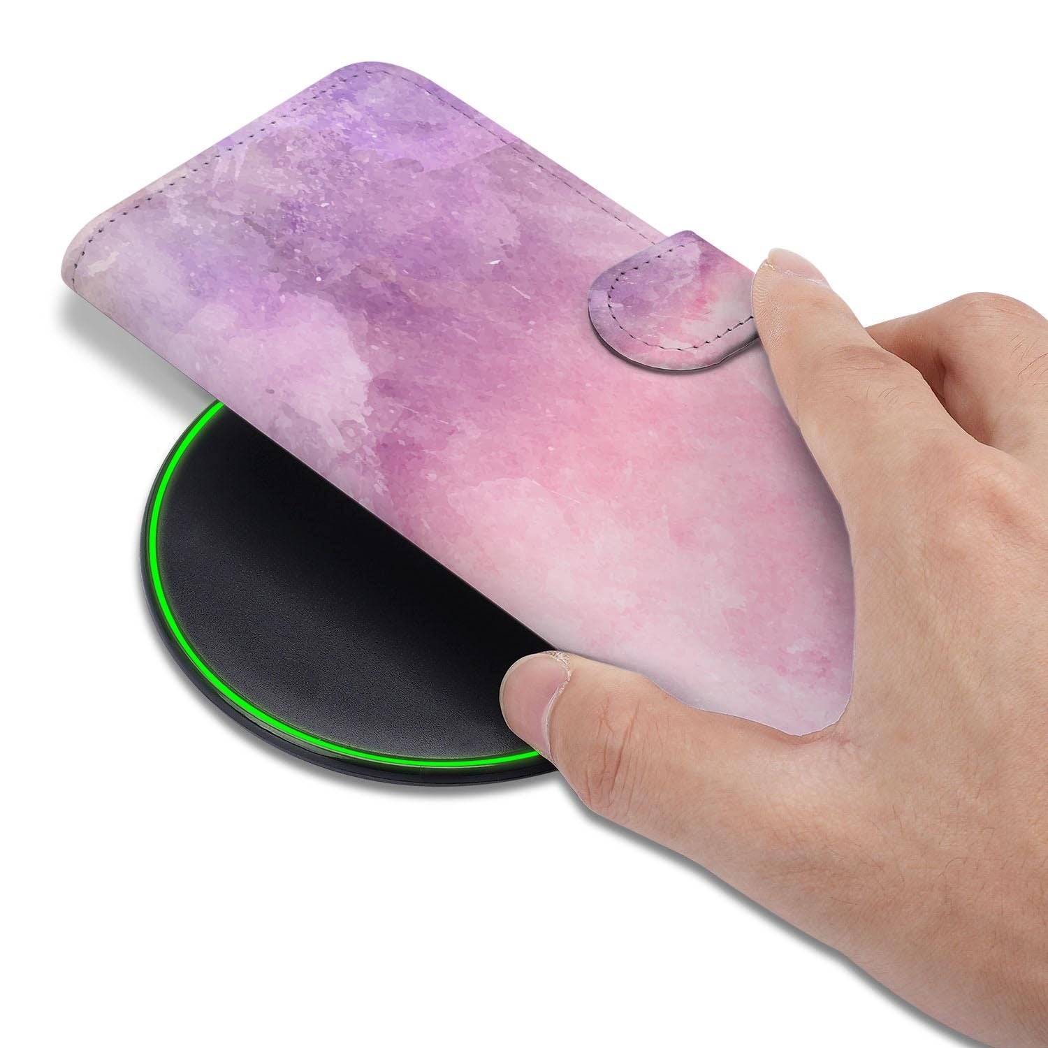 Hoesje met pasjeshouder voor Google Pixel 10a in Roze Paars Paint stijl