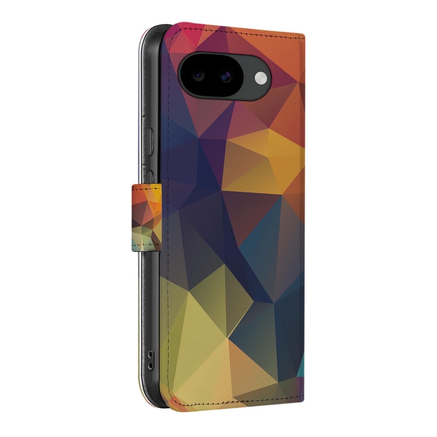 Bookcase hoesje Google Pixel 10a met Polygon Kleur print