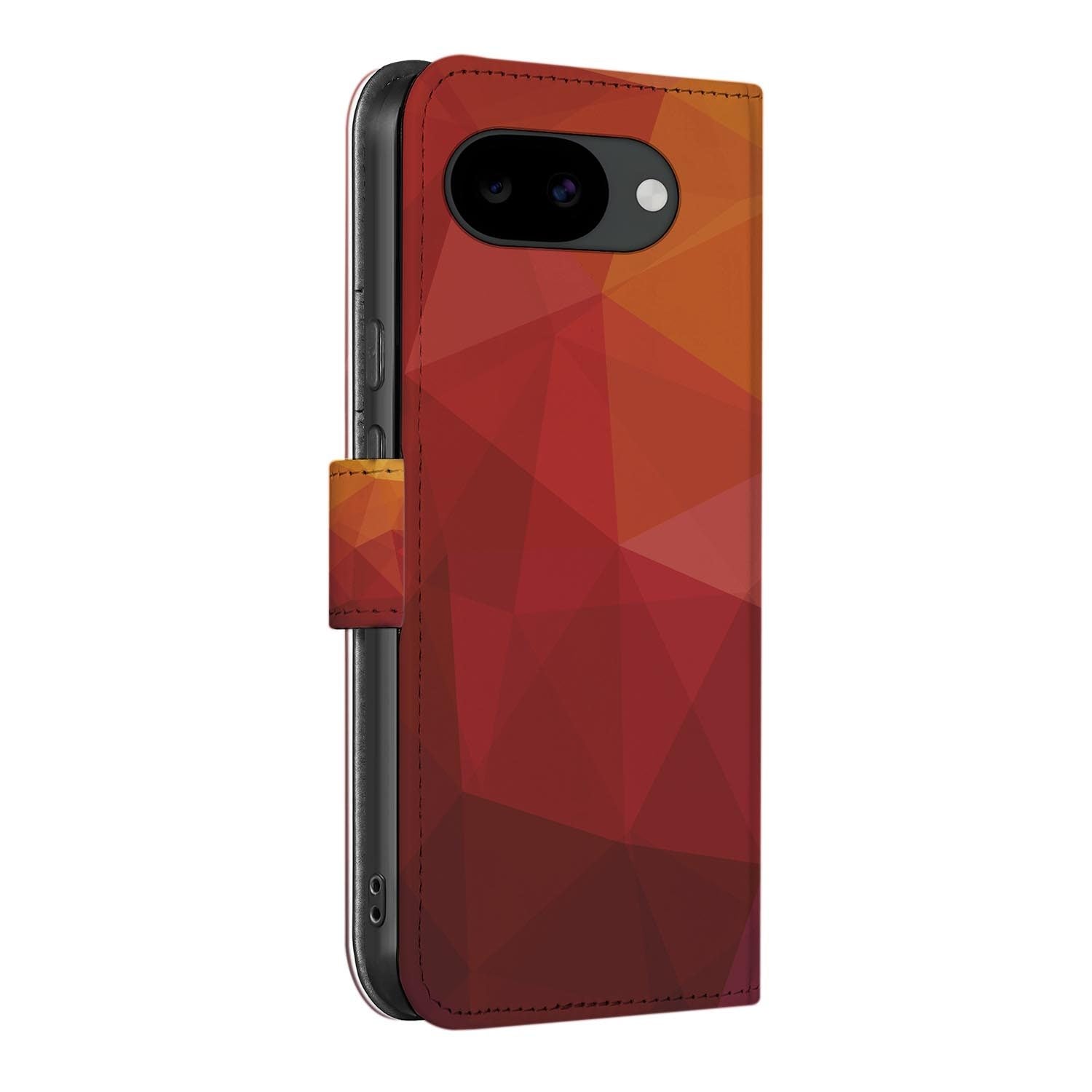 Bookcase hoesje Google Pixel 10a met Polygon Rood print
