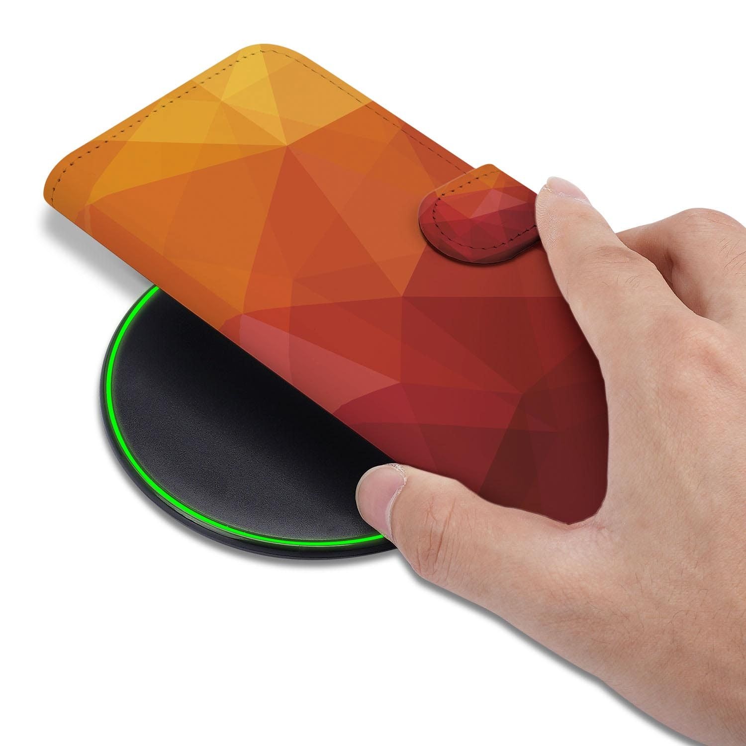 Hoesje met pasjeshouder voor Google Pixel 10a in Polygon Rood stijl