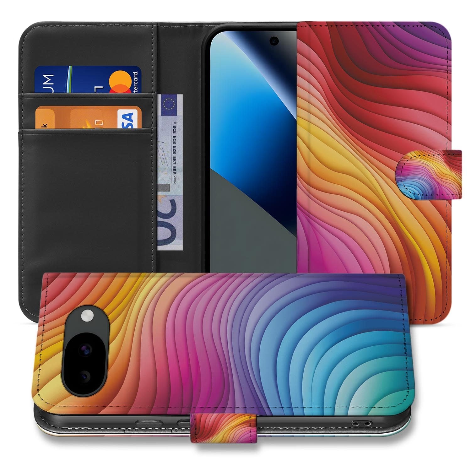 Regenboog bookcase hoesje voor de Google Pixel 10a