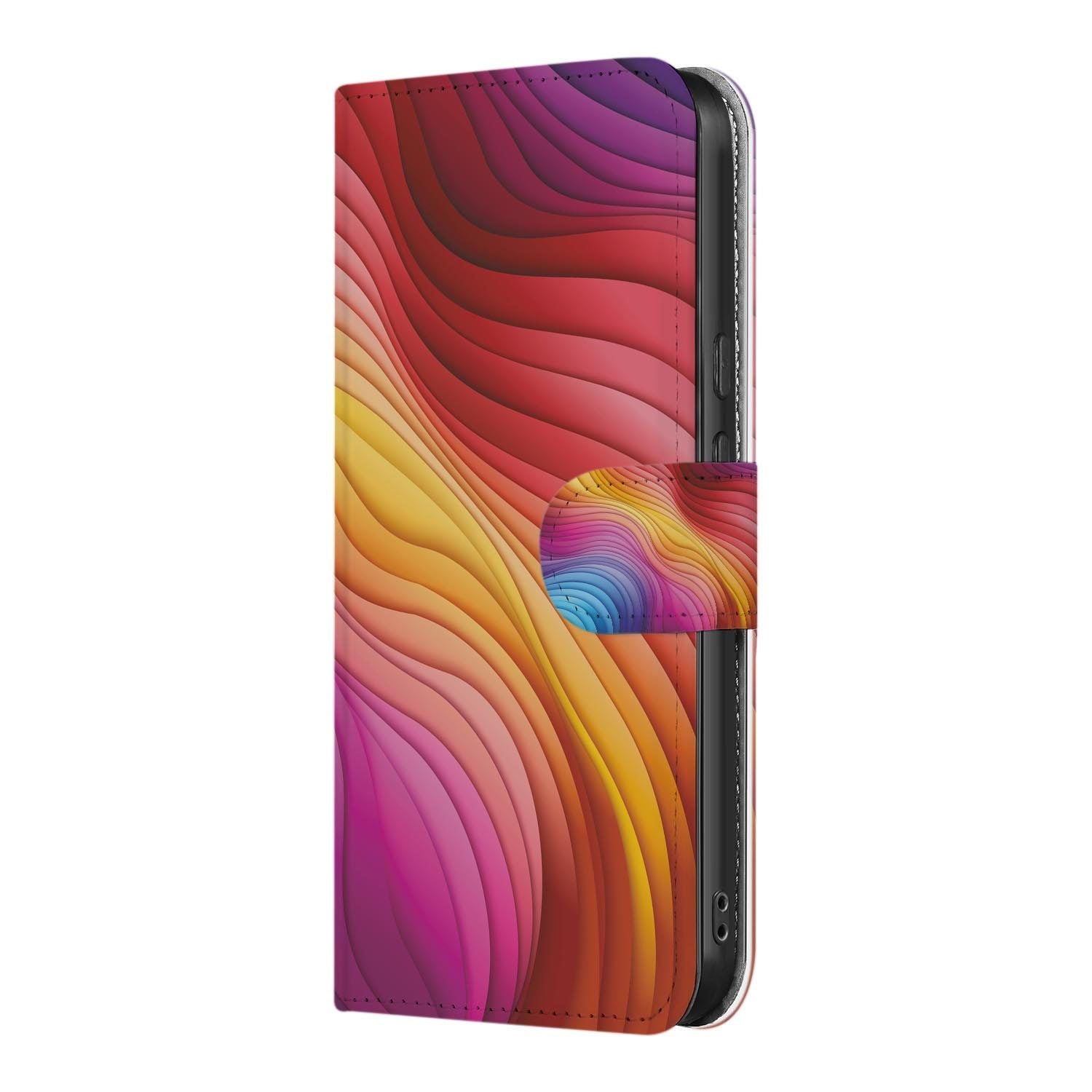 Regenboog wallet hoesje voor Google Pixel 10a met pasjeshouder