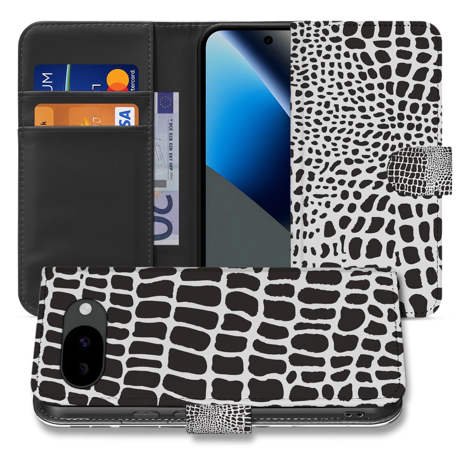 Slangenprint bookcase hoesje voor de Google Pixel 10a