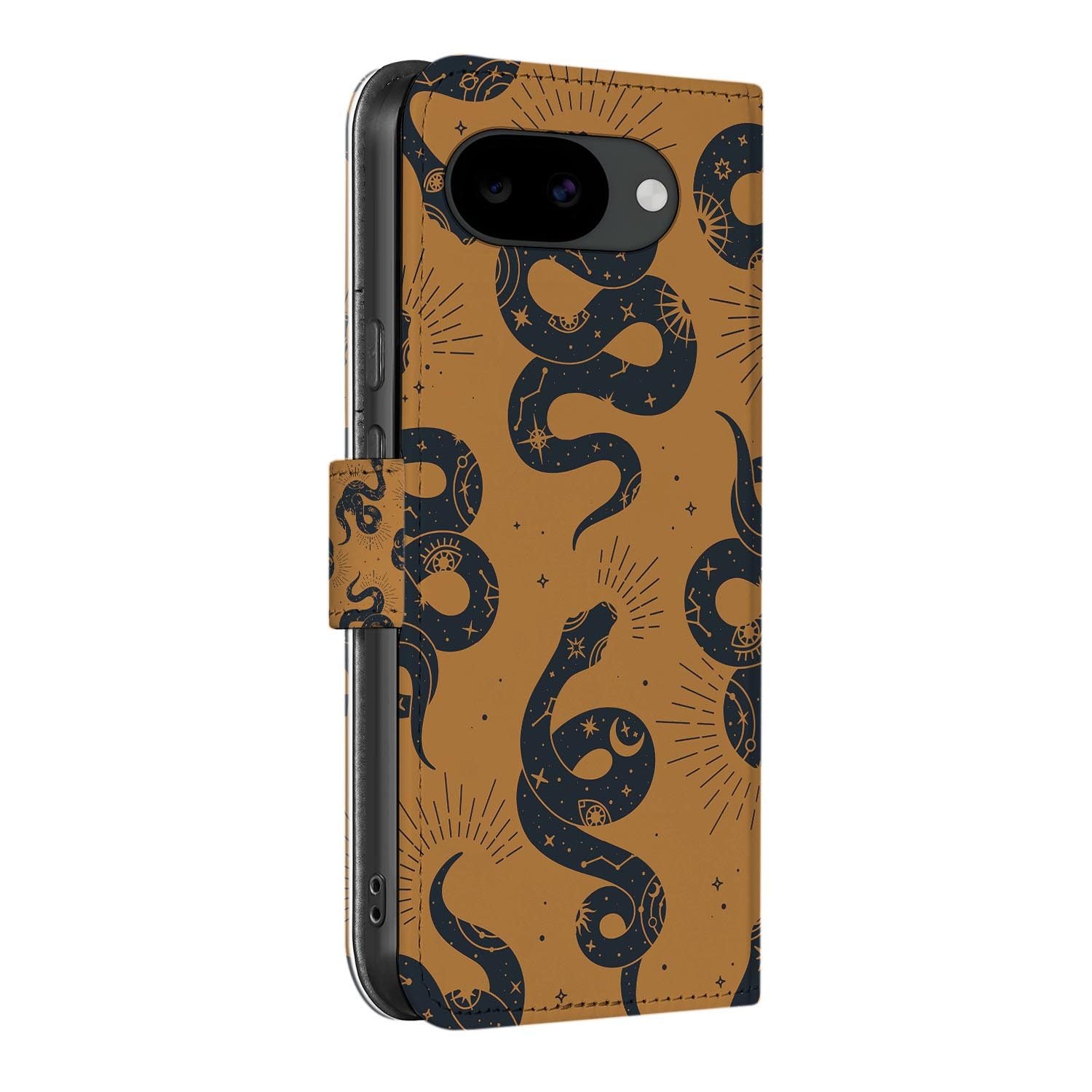 Bookcase hoesje Google Pixel 10a met Slangenontwerp print