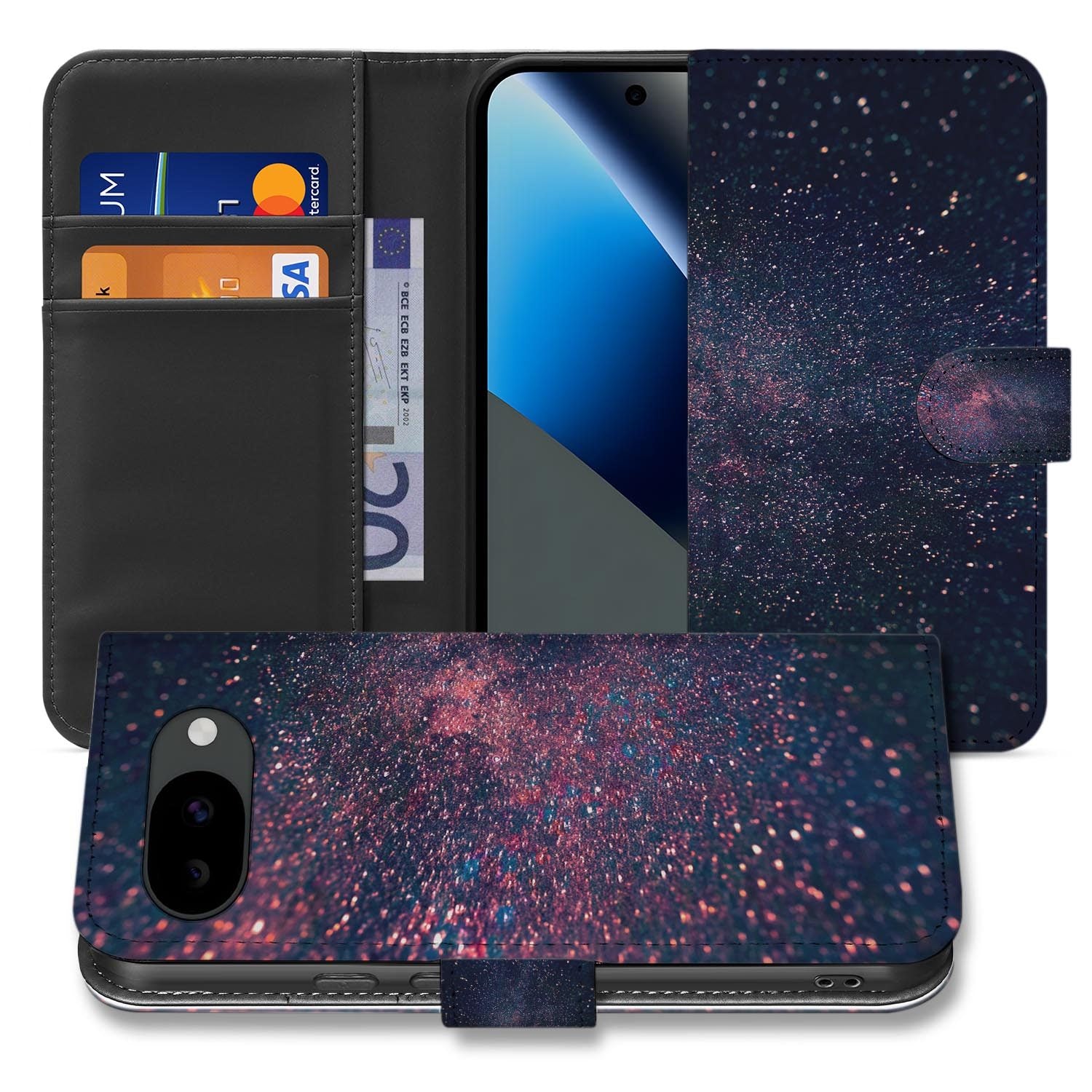 Glitter Sterren bookcase hoesje voor de Google Pixel 10a