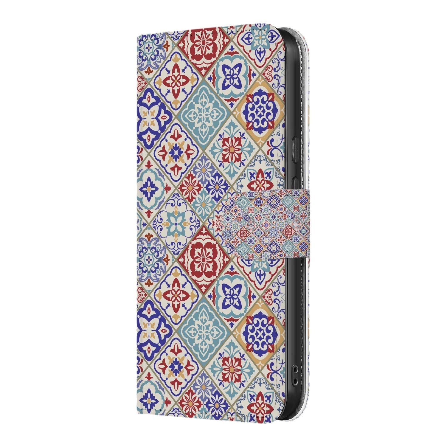 Tegelpatroon wallet hoesje voor Google Pixel 10a met pasjeshouder