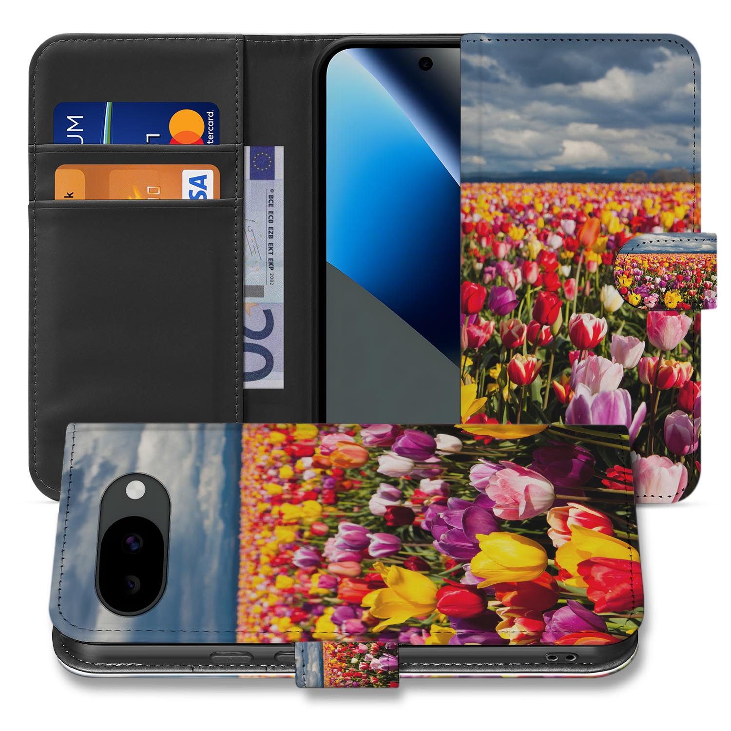 Tulpen bookcase hoesje voor de Google Pixel 10a