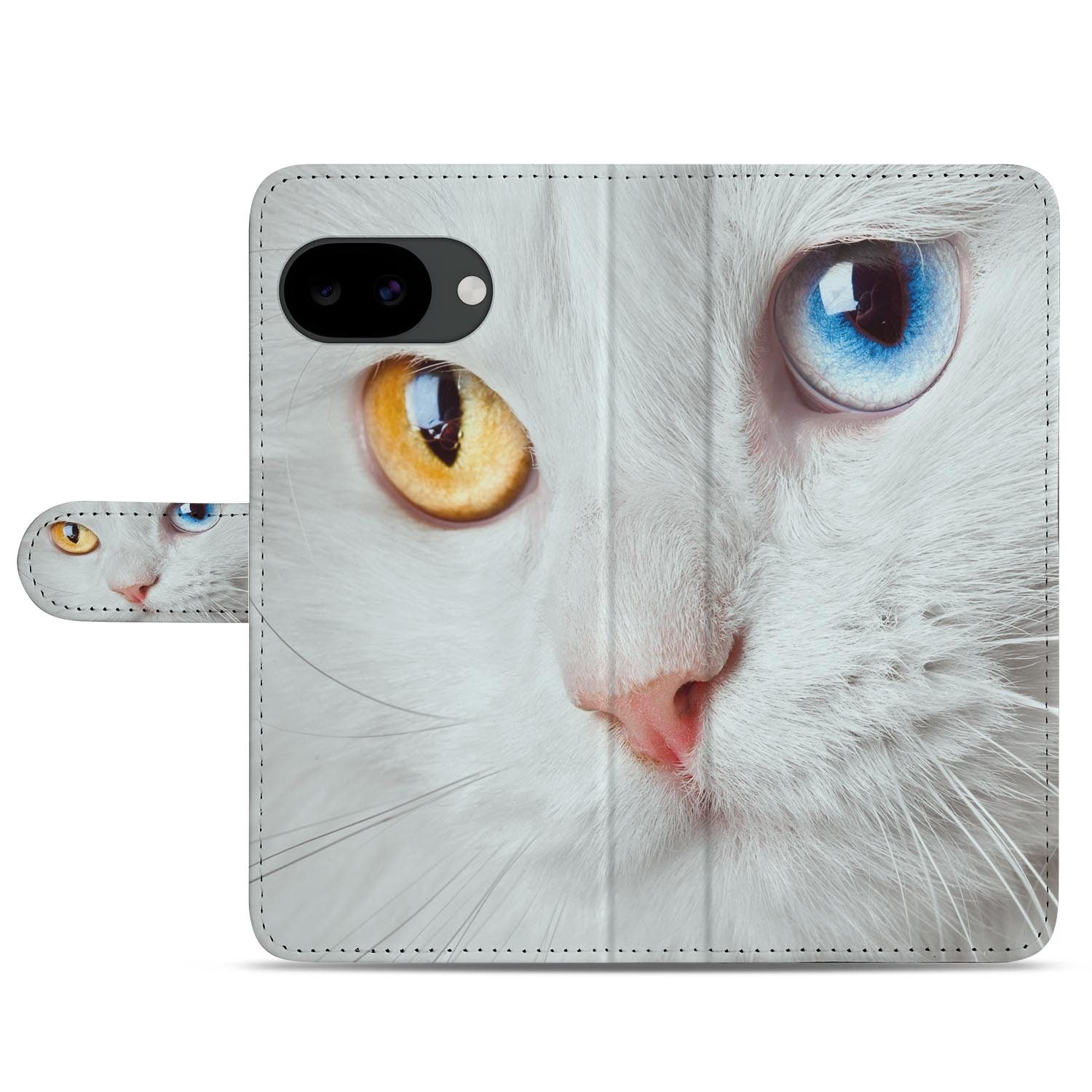 Google Pixel 10a portemonnee hoesje met Witte Kat design