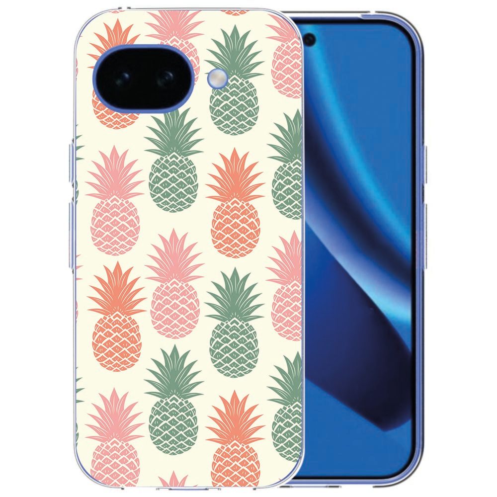 Softcase hoesje Google Pixel 10a met ananas-print op de achterkant