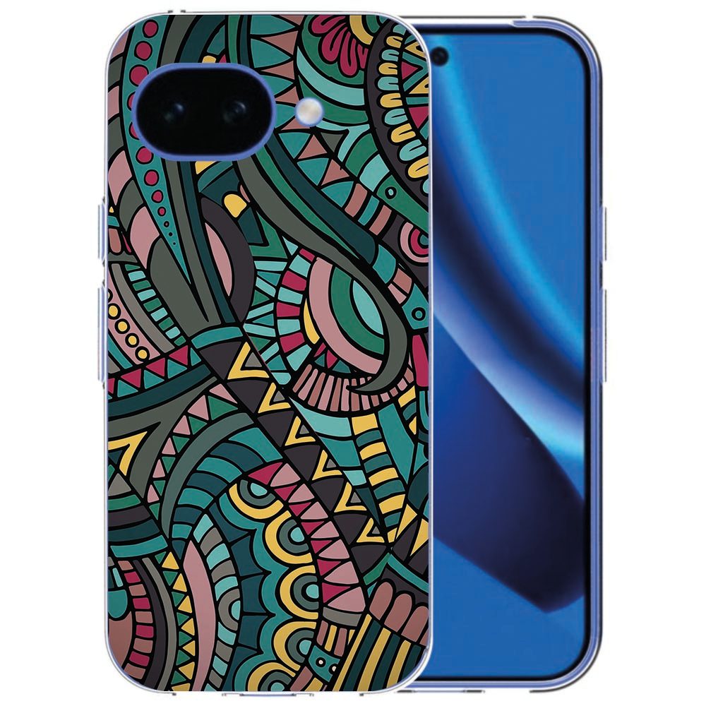 TPU hoesje Google Pixel 10a Aztec met geometrisch Azteeks patroon op de achterzijde
