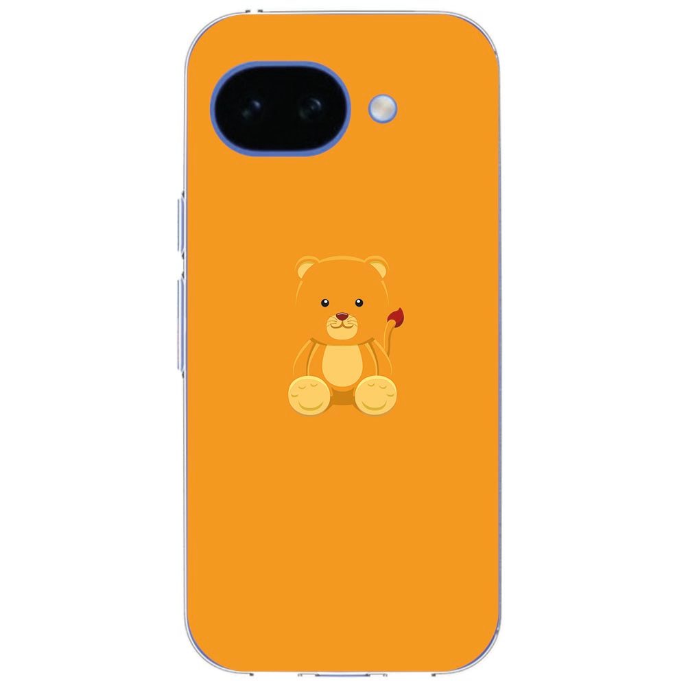 Baby Beer hoesje om de Google Pixel 10a, vooraanzicht met beertje-illustratie in detail