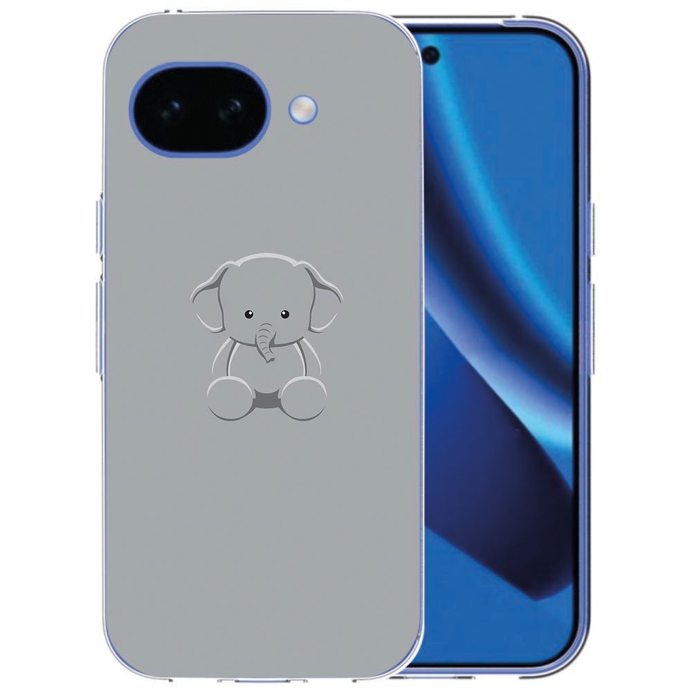 Siliconen hoesje Google Pixel 10a Baby Olifant met olifantje-illustratie op de achterzijde