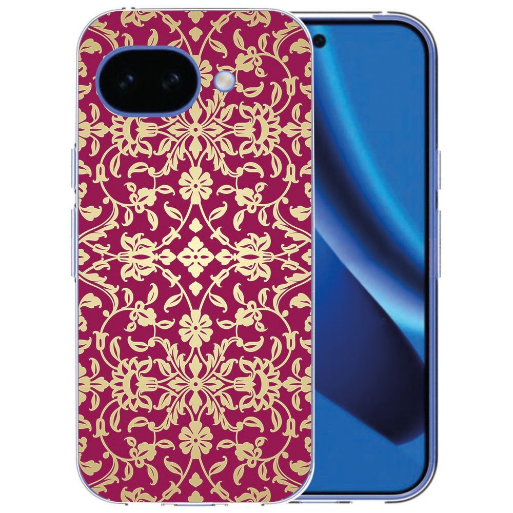 Google Pixel 10a softcase hoesje Barok Pink met roze barokpatroon op de achterkant