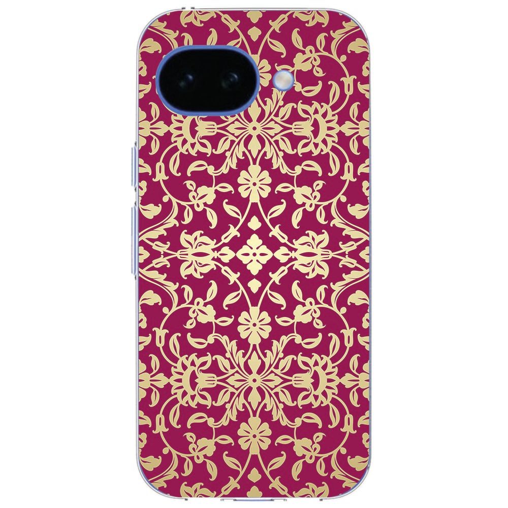 Detail van de sierlijke barokprint op het Barok Pink hoesje voor de Google Pixel 10a