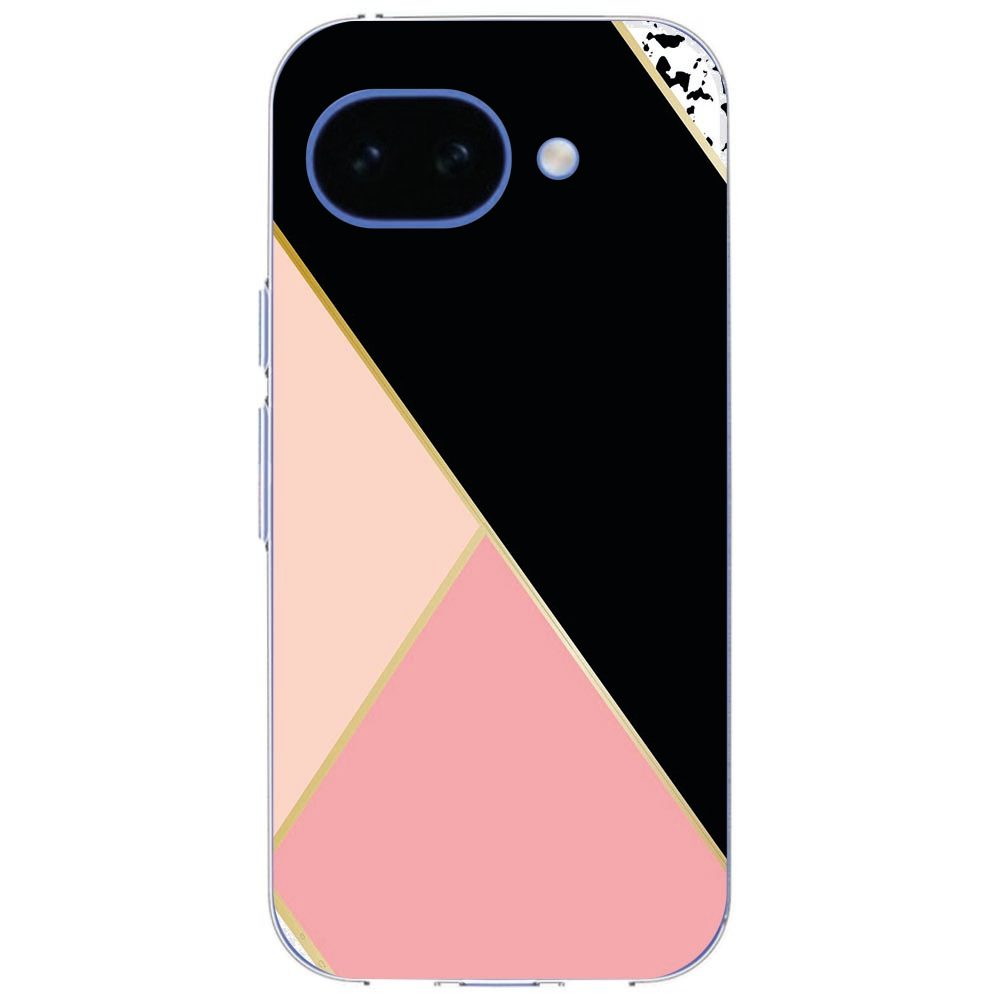Achterkant van het Zwart Roze Vormen hoesje om een Google Pixel 10a