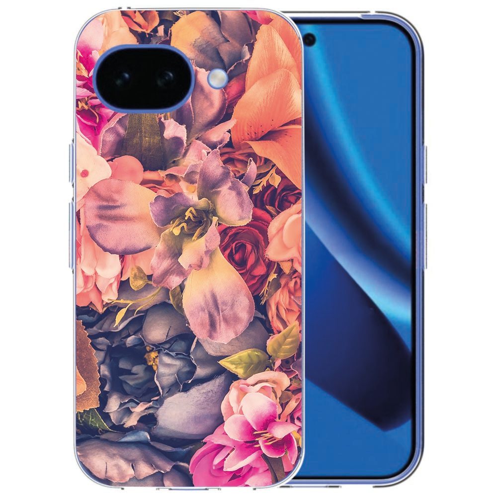 Siliconen hoesje Bosje Bloemen voor de Google Pixel 10a met boeketillustratie
