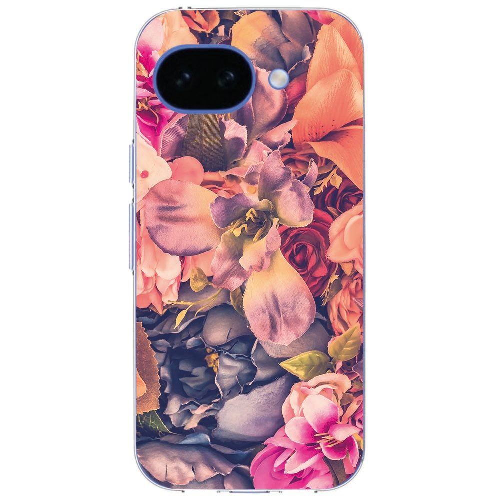Google Pixel 10a hoesje Bosje Bloemen van opzij met soepele transparante randen