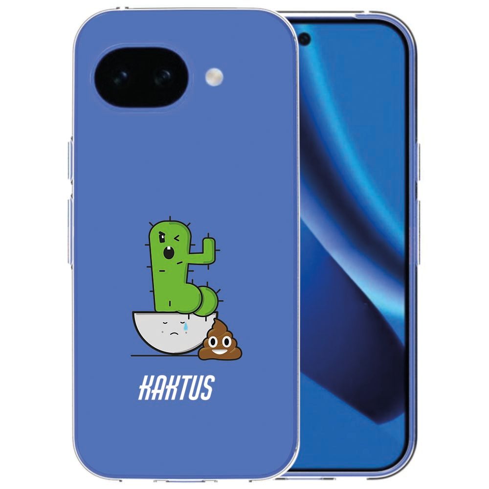 Siliconen hoesje Cactus Poo voor de Google Pixel 10a met humoristische cactus op de achterkant