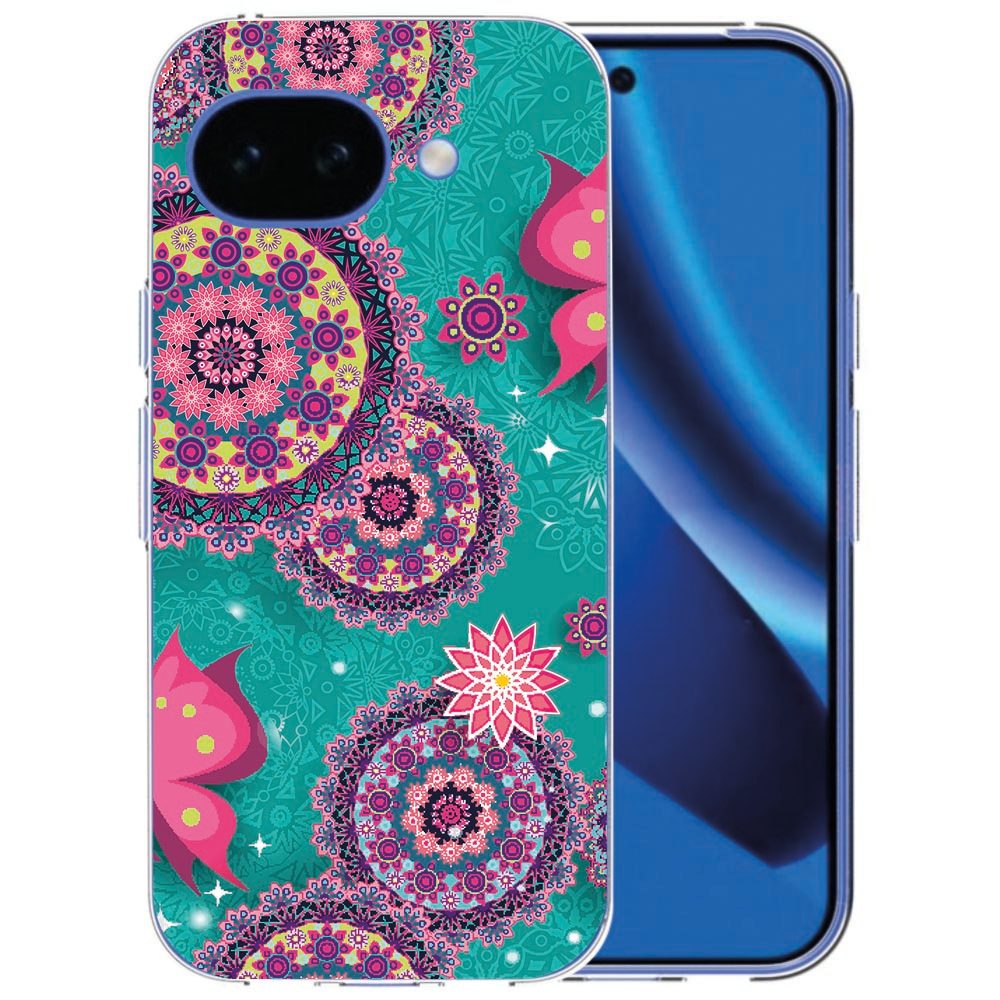 Softcase hoesje Cirkels en Vlinders voor de Google Pixel 10a met speels grafisch patroon