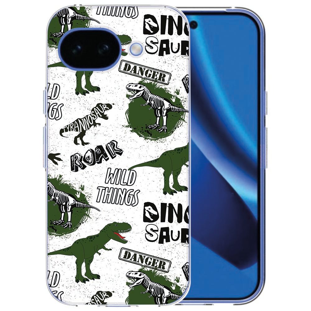 TPU hoesje Dinosaurus voor de Google Pixel 10a met speelse dino-print op de achterkant