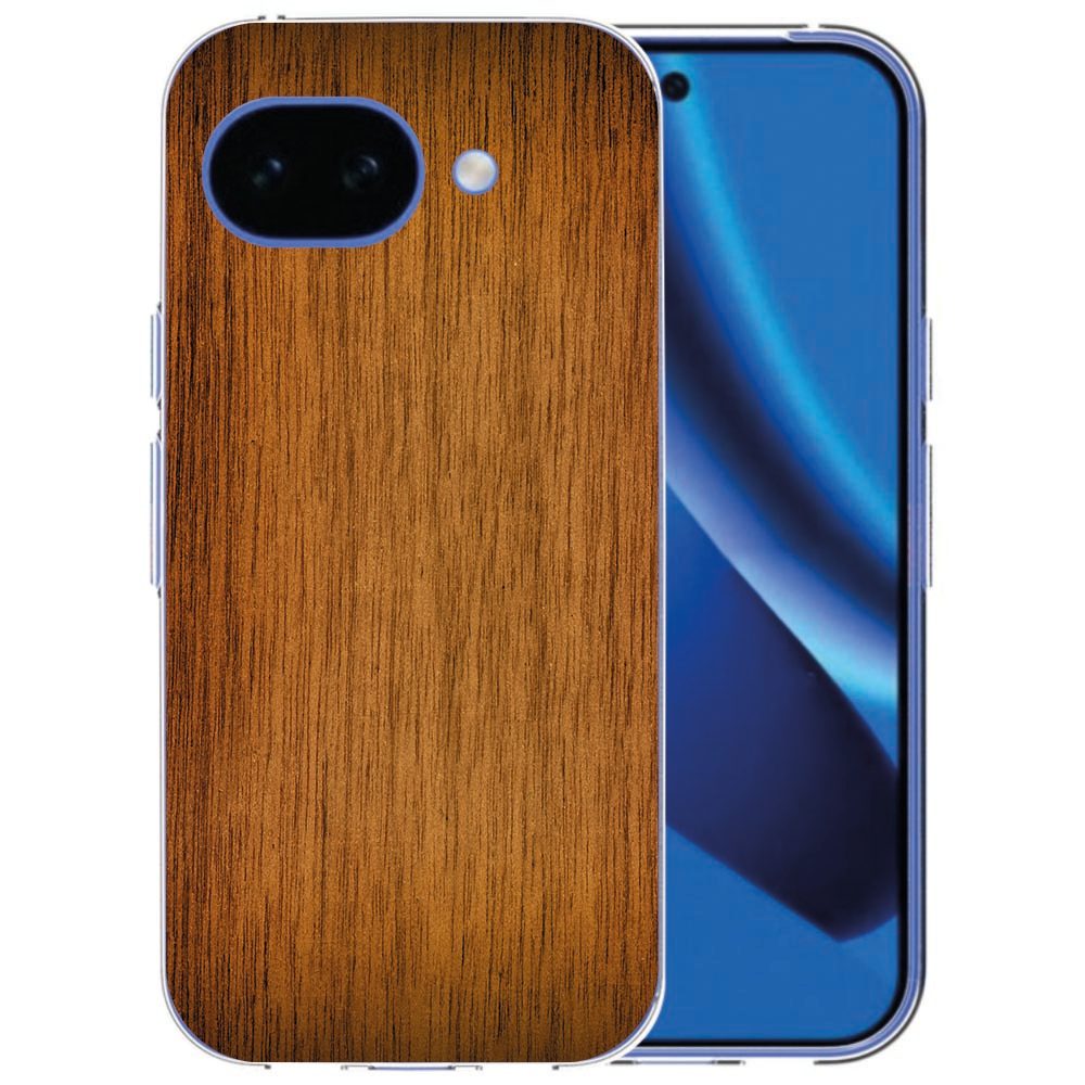 Back cover hoesje Donker Hout voor de Google Pixel 10a met donkere houtlook-print