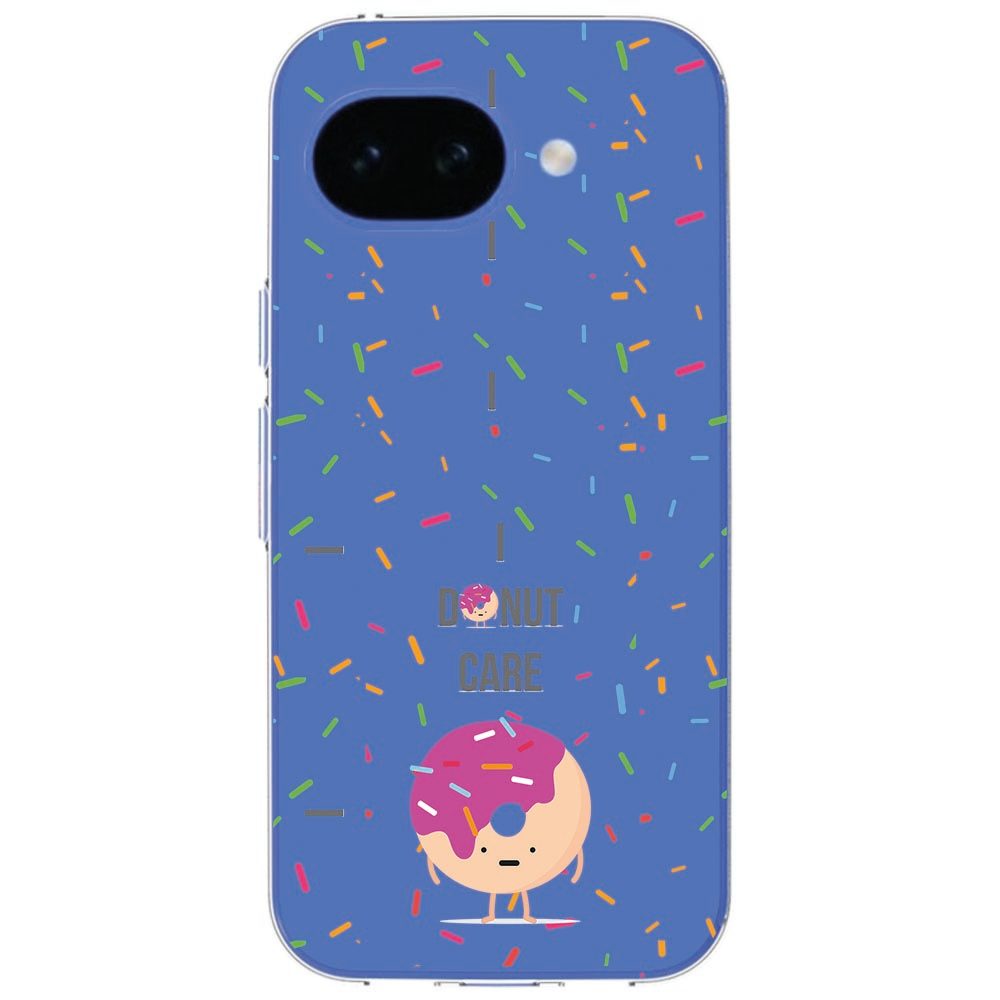 Achteraanzicht in detail van de Google Pixel 10a met het Donut Roze hoesje