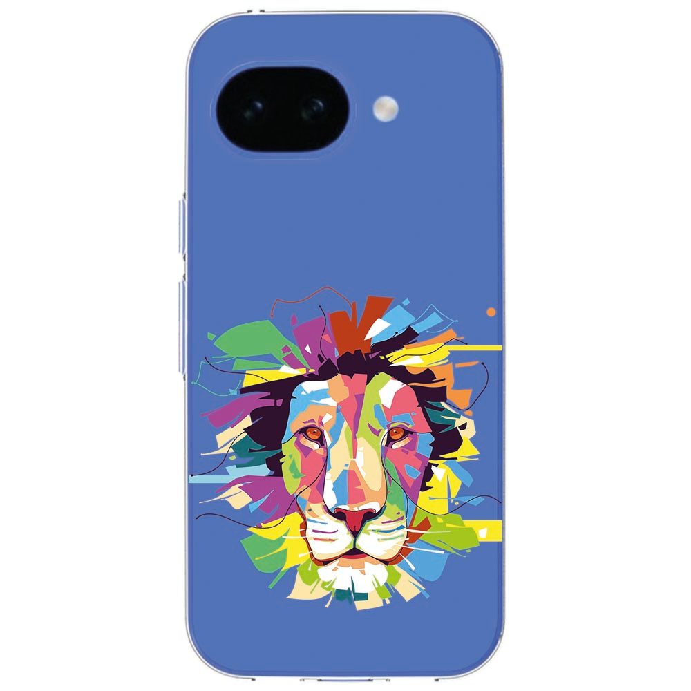 Schuin aanzicht van het Lion Color hoesje om een Google Pixel 10a