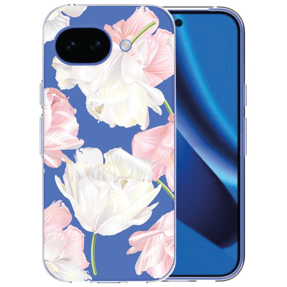 TPU hoesje Bloemen om de Google Pixel 10a, gezien vanaf de achterkant