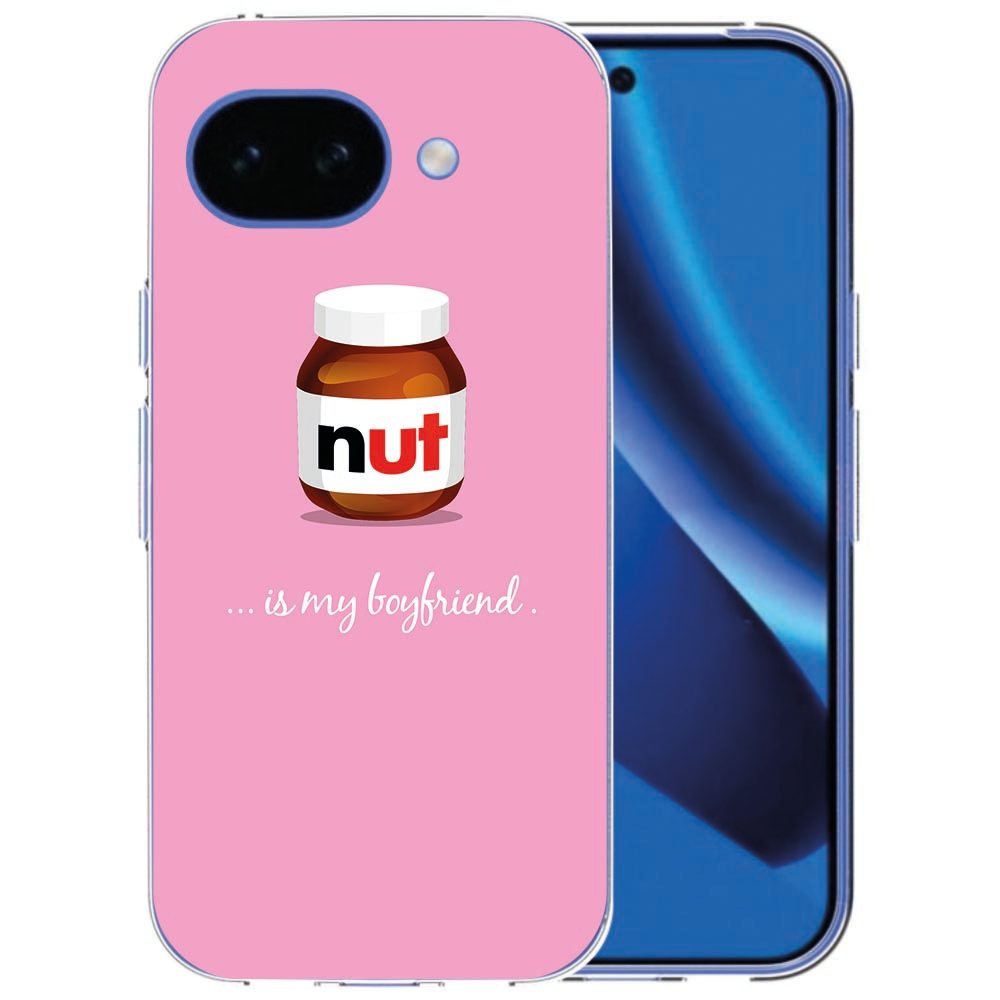 Softcase hoesje Nut Boyfriend voor de Google Pixel 10a met pinda-illustratie op de achterkant