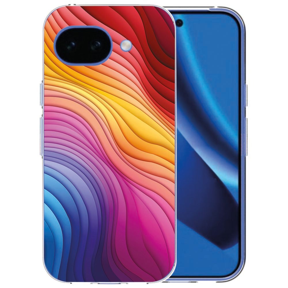 Softcase hoesje Regenboog voor de Google Pixel 10a met kleurrijke regenboogbanen op de achterkant