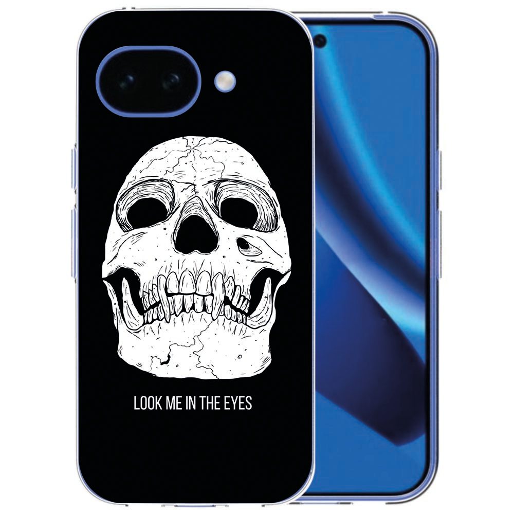 Back cover hoesje Skull Eyes voor de Google Pixel 10a met stoer doodshoofd-design op de achterkant