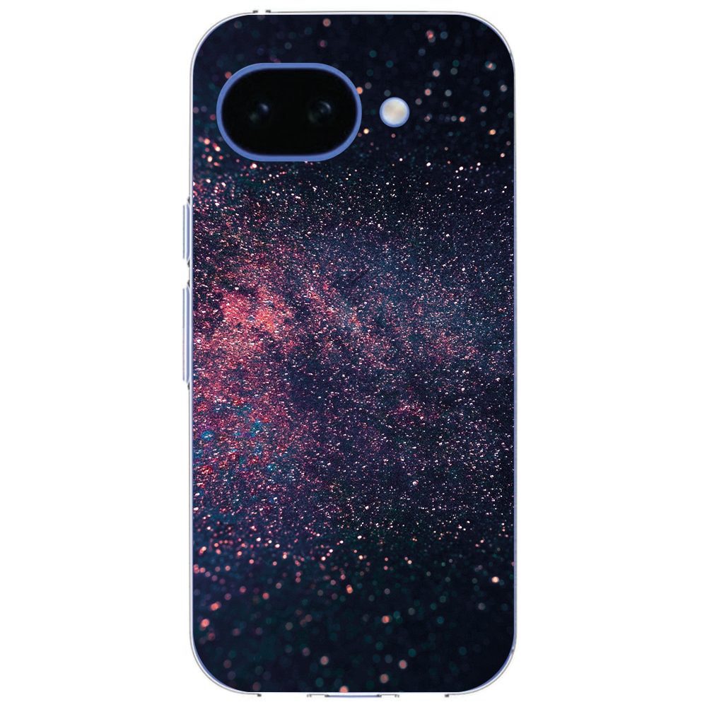 Zijaanzicht van het Google Pixel 10a Stars hoesje met transparante rand en knoppen