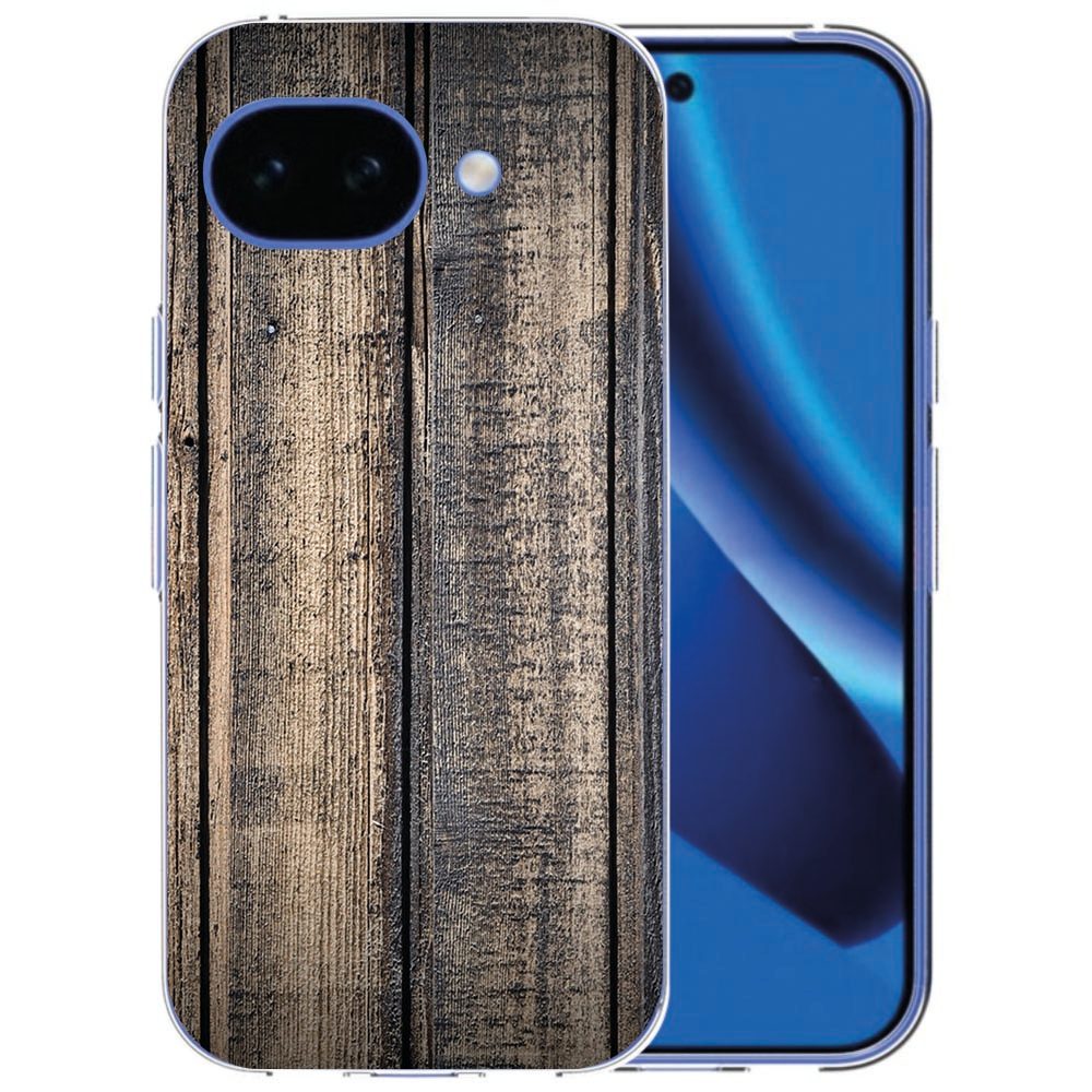 Google Pixel 10a back cover hoesje met Steigerhout houtprint op de achterkant