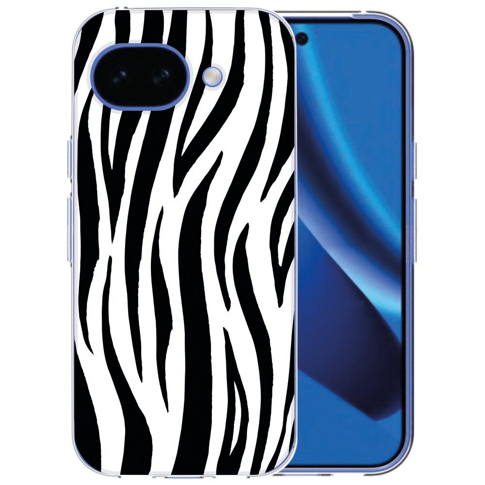 Softcase hoesje Zebra voor de Google Pixel 10a met zwart-witte zebraprint