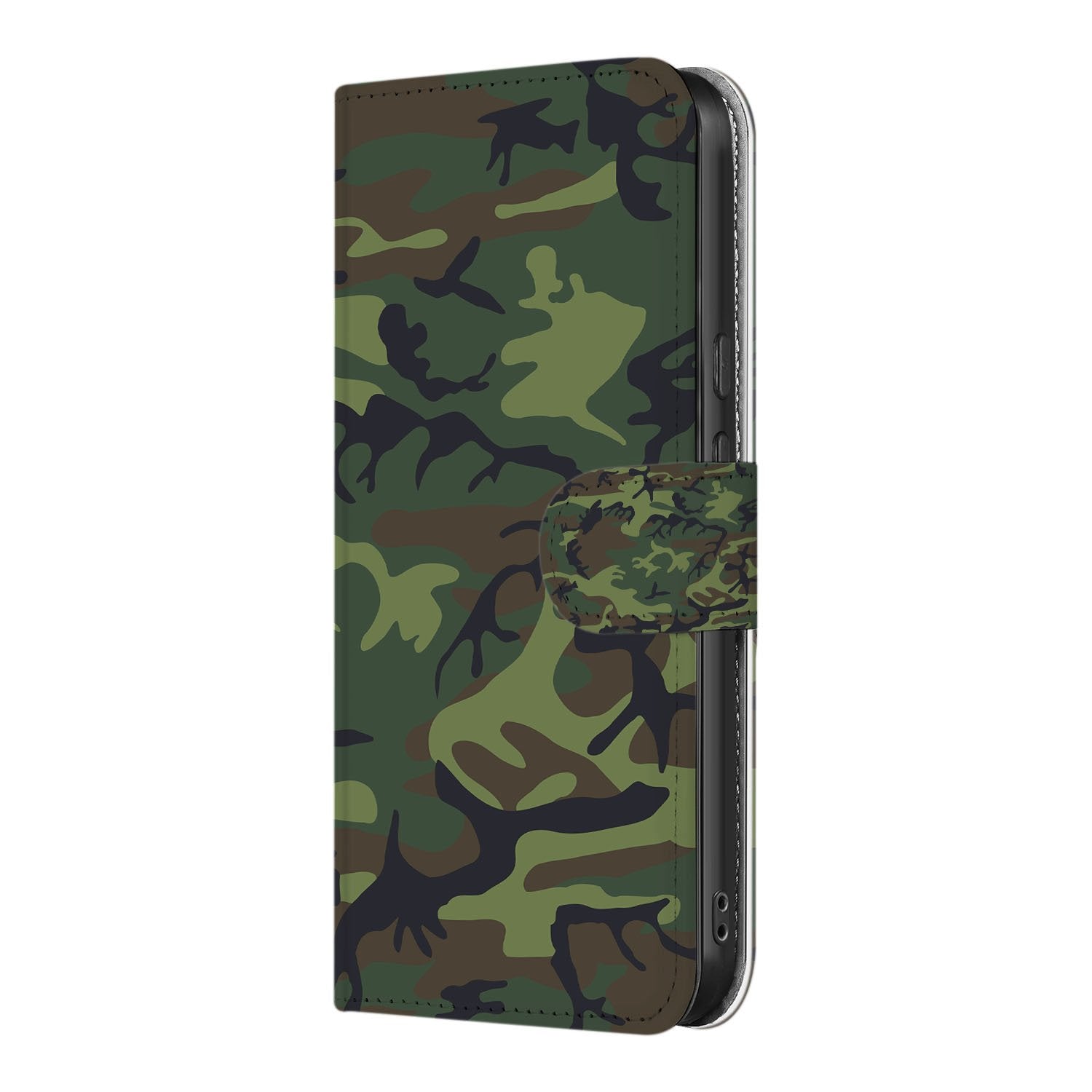 Army Dark Camouflage Google Pixel 9a Portemonnee Hoesje book case zijkant